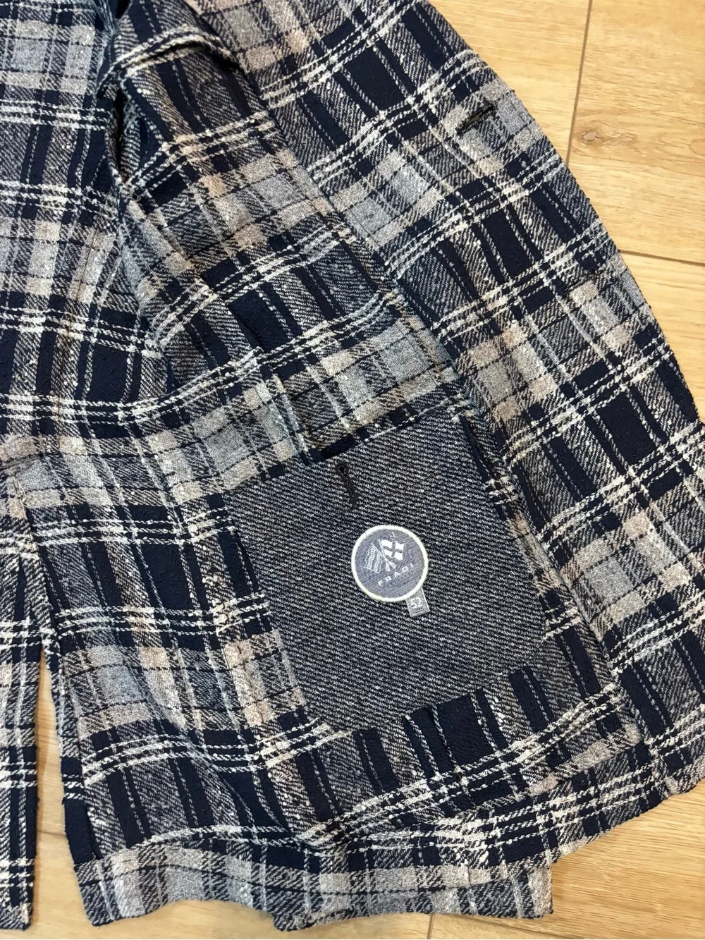 Fradi EU 52 / US 42 Blue Plaid Print Blazer Jacket Made in Italy Linen Blend